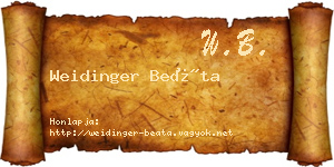 Weidinger Beáta névjegykártya